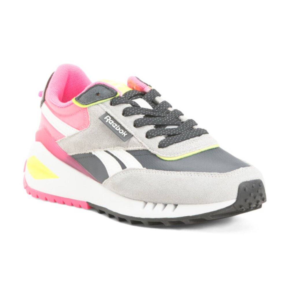 NEW REEBOK Suede Forte Racer Lifestyle Sneakers Grey/pink for women 462mn